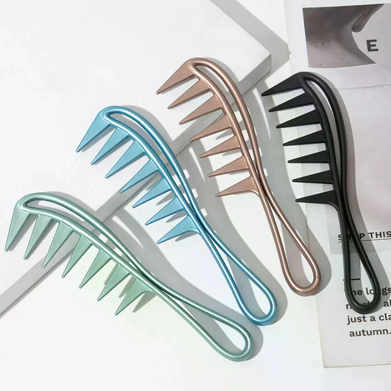 Hair Salon Large Tooth Wide Comb Smoothing Comb Household Oil Head Men's Back Hollow Comb Styling Tools Barber Accessories
