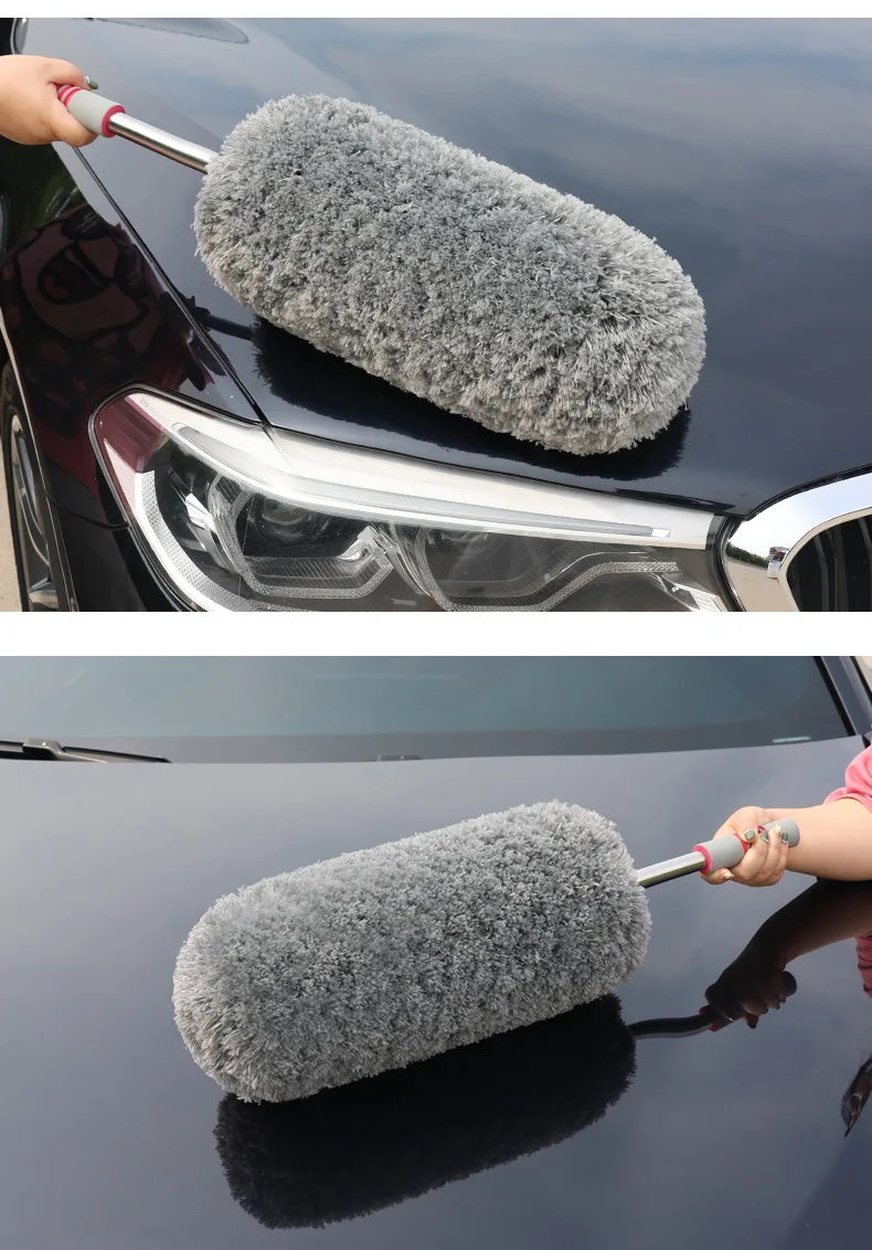 Professioneller Auto-Staubwedel Mikrofaser-Reinigungsbürste Teleskopischer Langer Griff Auto-Waschmop Kratzfreier Auto-Detailing Staubentferner – Detail 16