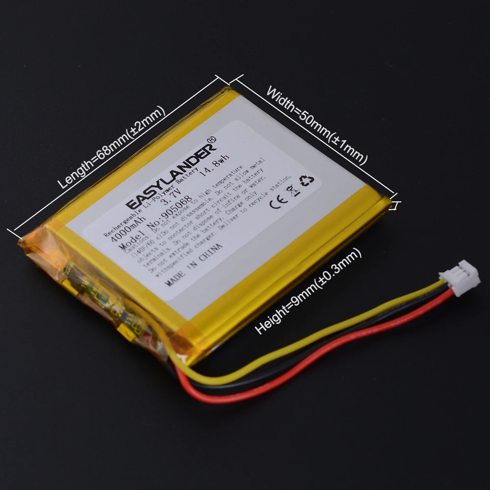 JST2.0 3P 3.7V 505068 2300mAh Lithium Li-ion Polymer Battery 305068 405068 605068 705068 805068 905068 105068
