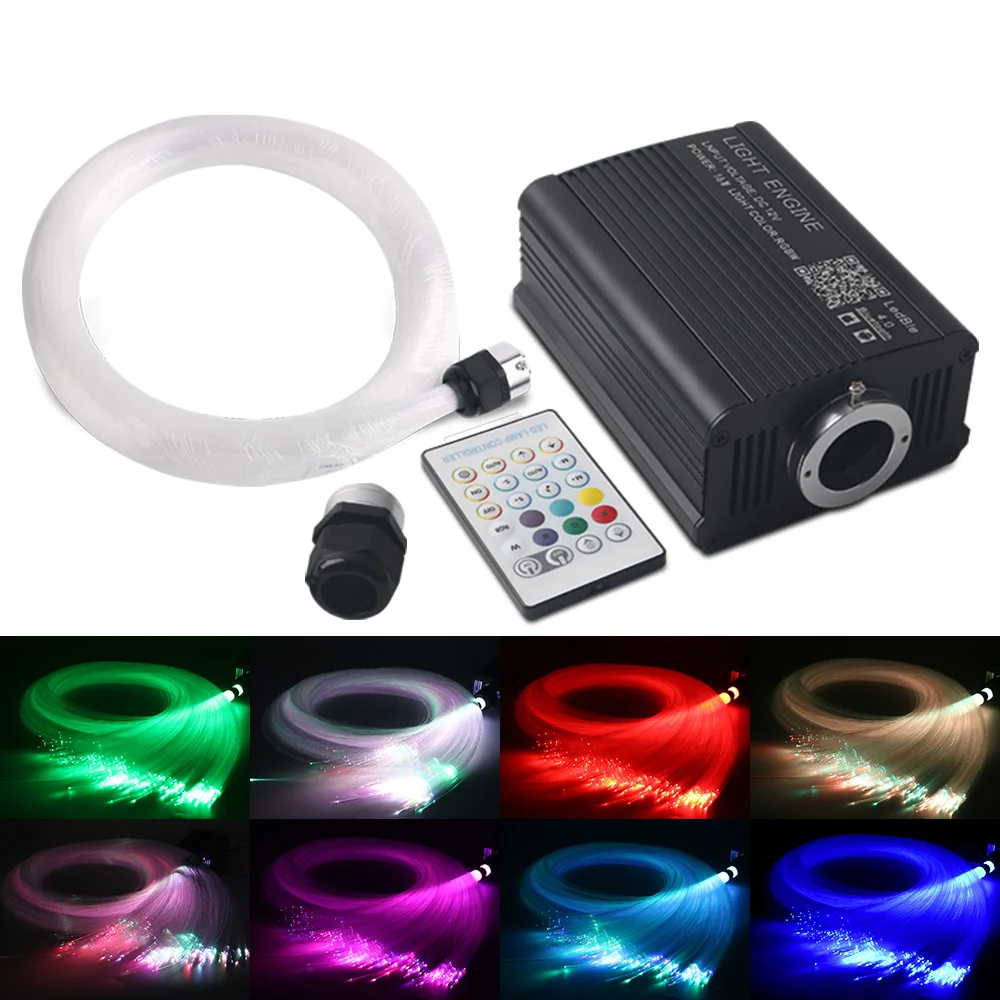 LED Light Engine Twinkle APP 16W RGBW LED Fiber Optic Light Kit With PMMA Fiber Optic Cable For Car Home Star Starry Sky DC 12V