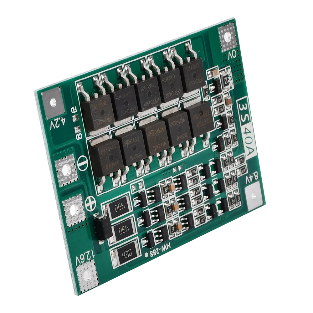 3S 40A Lithium Battery Charger/Discharger Protection Board Active Equalizer Module for Power Tool Battery Management Syste