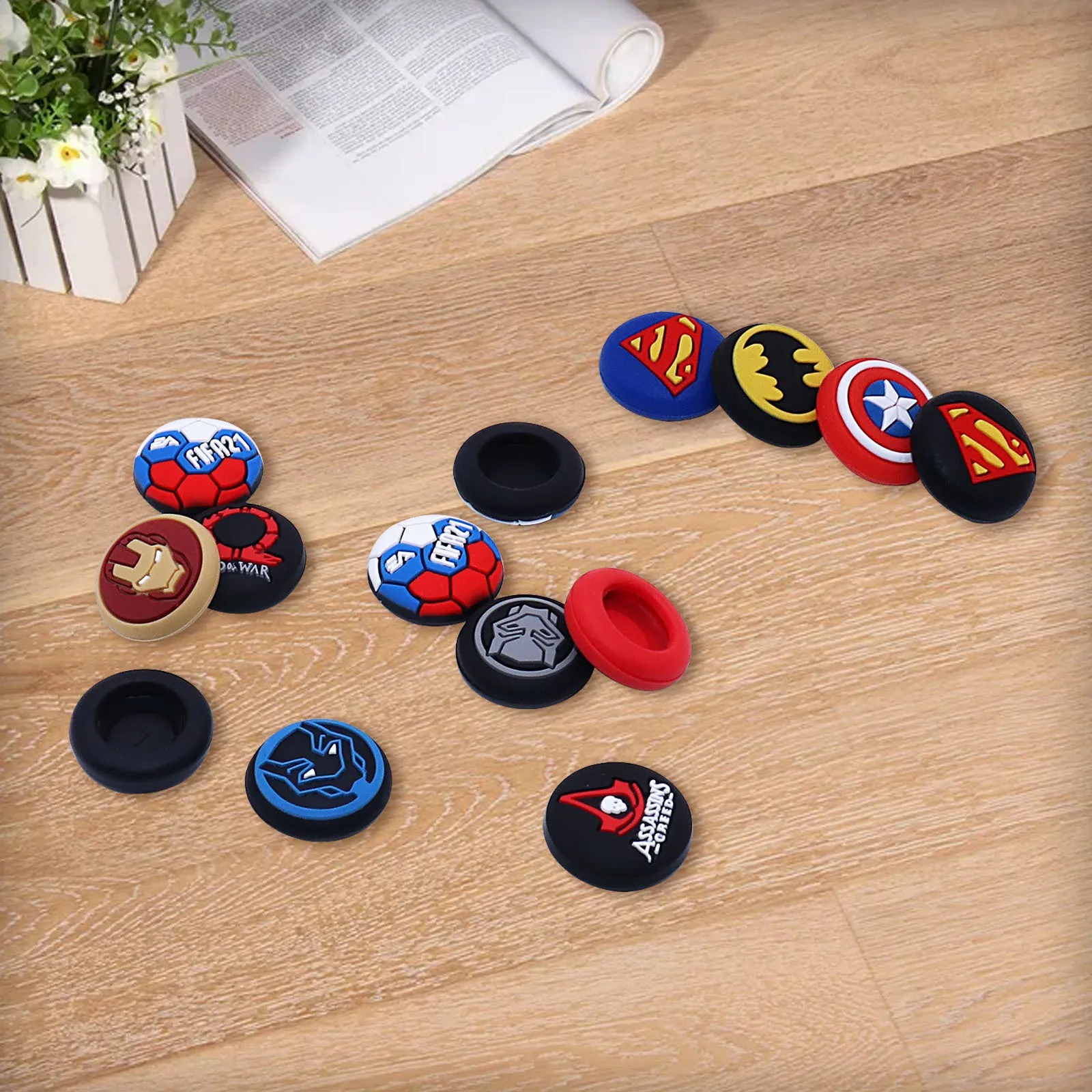 1pair Marvel Spiderman Silicone Thumb Stick Grip Cap Joystick Cover Playstation PS2 3 4 5 Xbox Thumbstick Controller Accessories