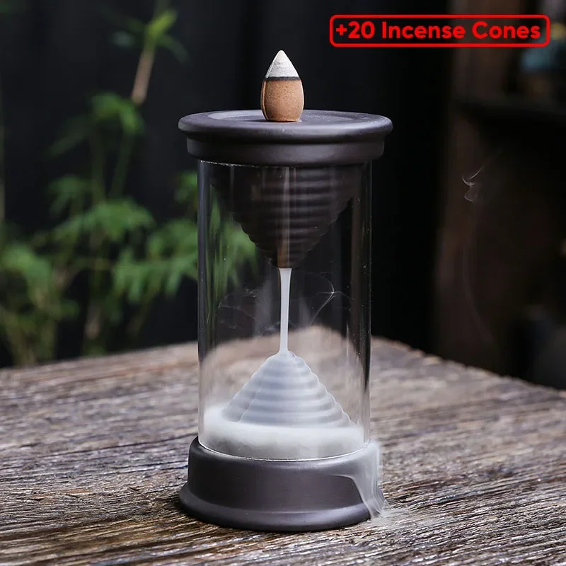 

Purple Sand Reflux Incense Burner Ornaments Creative Small Windshield Small Hourglass Waterfall Reflux Incense Burner Crafts