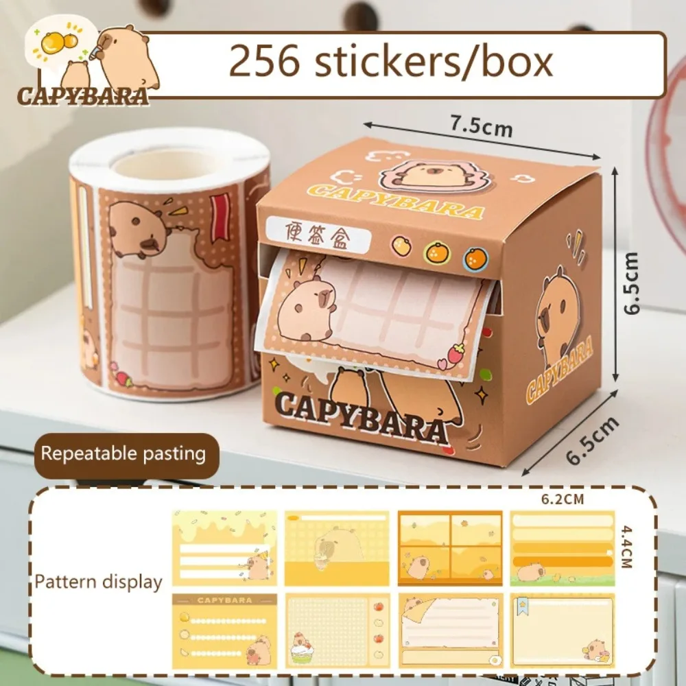 Notes autocollantes Capybara retirer Notes autocollantes papeterie dessin animé retirer rouleau bloc-Notes Kawaii Panda mignon Capybara bloc-Notes