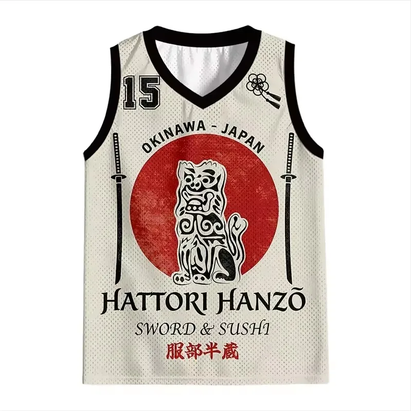 2026 Summer Fashion New Japanese Ancient Samurai Hanzo 3D Printed Tank Top Y2K Home Outdoor Sports Parent Child Tank Top Kids