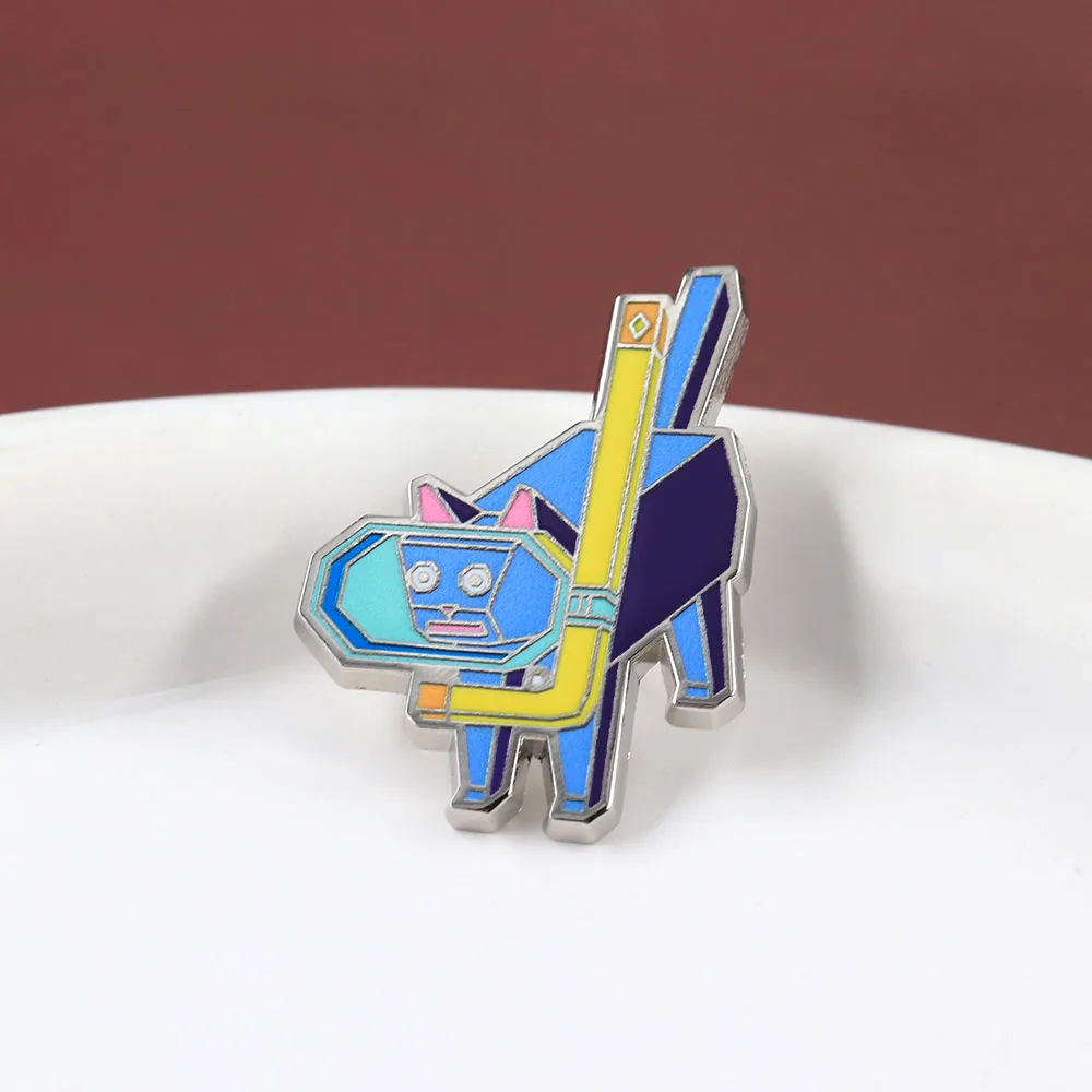 Lowpoly Scuba Cat Emaille-Brosche Klassisches Videospiel Katamari Damacy Abzeichen Rucksack- und Kleidungsaccessoire Einzigartiges Geschenk für Gamer – Detail 11