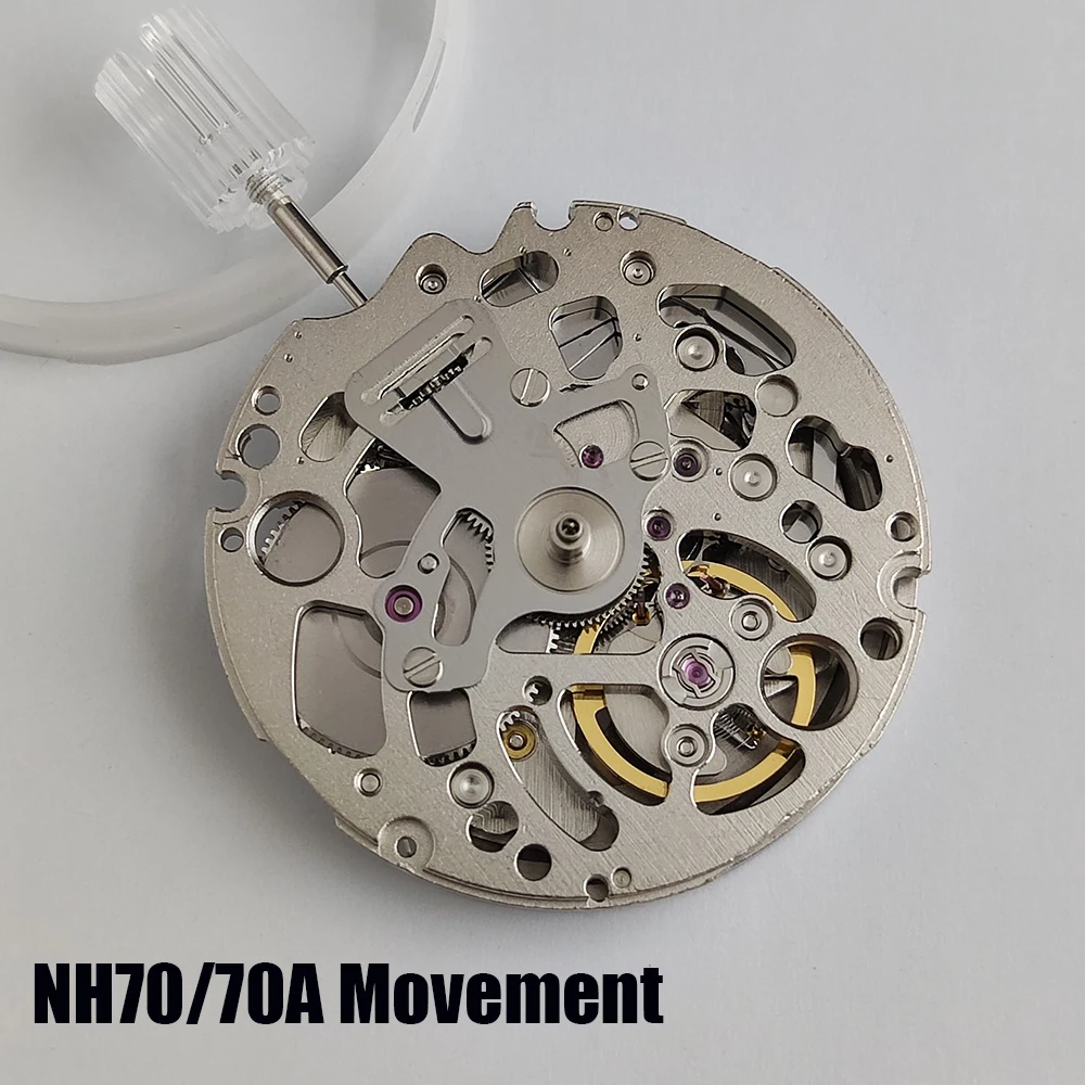 Japan NH70/NH70A Hollow Automatic Watch Movement 21600 BPH 24 Jewels High Accuracy Jewels Watch Accessore Replacements