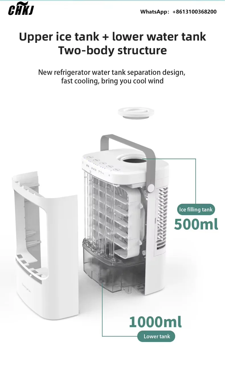 CHKJ USB Rechargeable Desktop Small Air Conditioner Simple Air Conditioner Desktop Air Cooler Portable Desktop Spray fan
