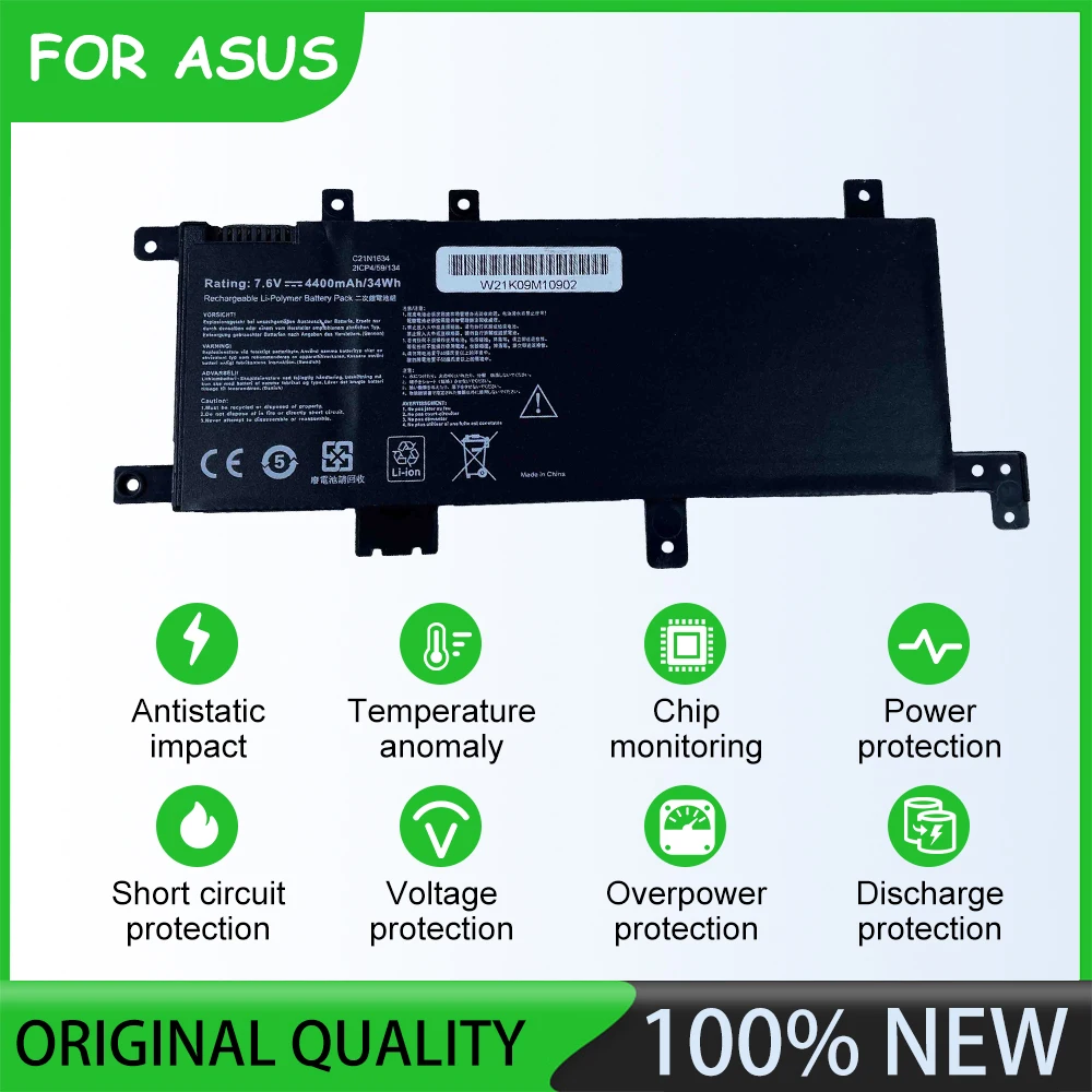 7.6V  5000mAh C21N1634 Laptop battery For ASUS VivoBook A580U ASUS VivoBook FL5900L ASUS VivoBook X542U ASUS VivoBook FL8000U
