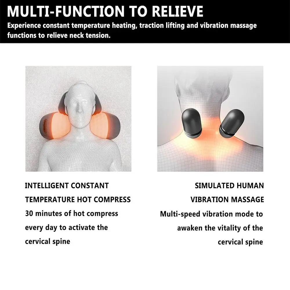 

3-in-1 3-in-1 Neck Massage Pillow Neck Massage Memory Foam Neck Massage Pillow Soft Neck Massager