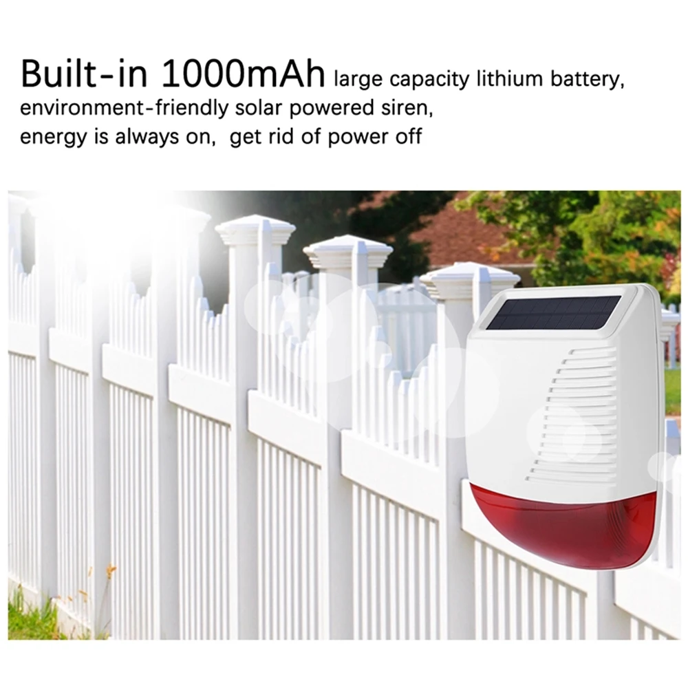 Cpvan 110db Draadloze Buiten Sirene Sirene Licht Waterdicht/Indoor Sirene Voor Home Security Inbreker Wifi 4G Gsm Alarmsysteem