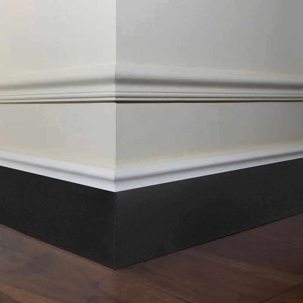 Skirting Board Self Adhesive Peel and Stick Baseboard Matte Black Floor Molding Trim Pvc on