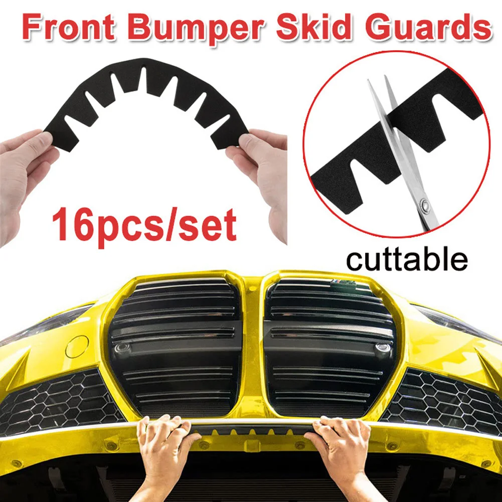 8Pcs Universal Car Front Bumper Guard Chassis Anti-Scratch Kit Scrape Protector Plate Skid Plate Double-sided Adhesive Tape