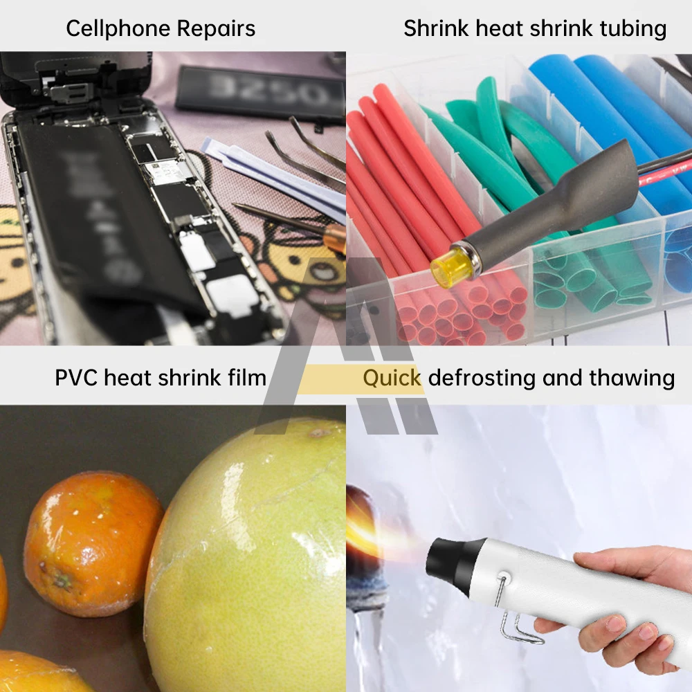 160-280℃ Electric Heat Gun 300W Fast Heat Portable Handheld Heat Gun with Supporting Seat for DIY Shrink Plastic Rubber Stamp