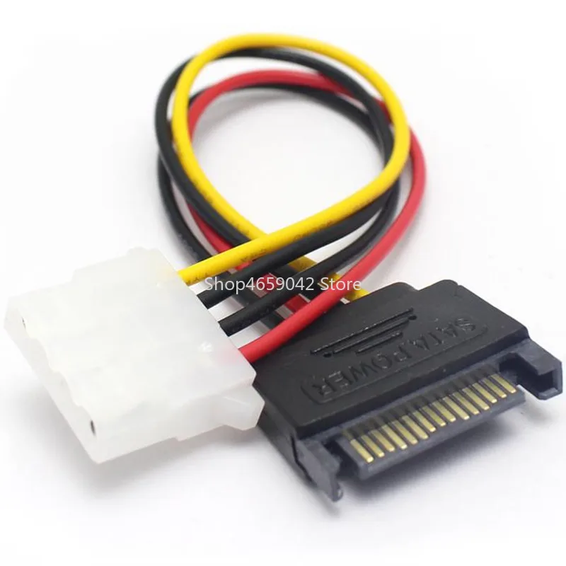 1pcs SATA 15Pin Male To IDE Molex 4Pin Female HDD Extension Power Adapter Cable for Serial ATA Hard Drives ROM Drive 95AF