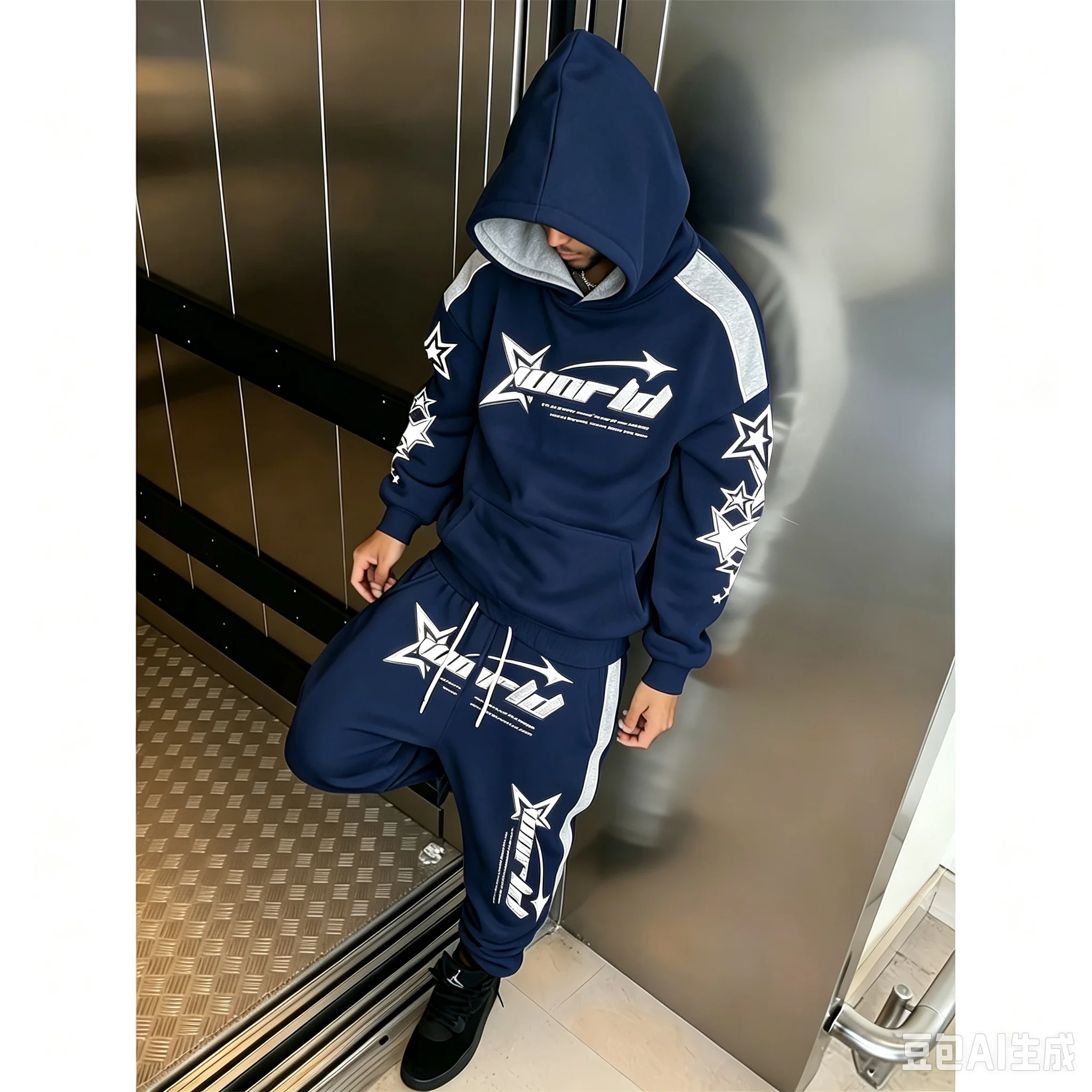 MEN'S FALL/WINTER 2026 HOODIE SET–SOFT AND COMFORTABLE WITH LETTER PRINT–RETRO CASUAL STREETWEAR / MATCHING FAMILY OUTFITS