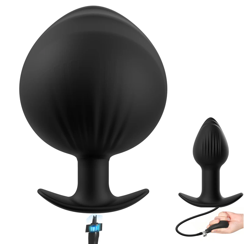 Nuevo tapón anal inflable con succión magnética, enorme dilatador de ano con bolas de acero incorporadas, consoladores para mujeres y hombres.