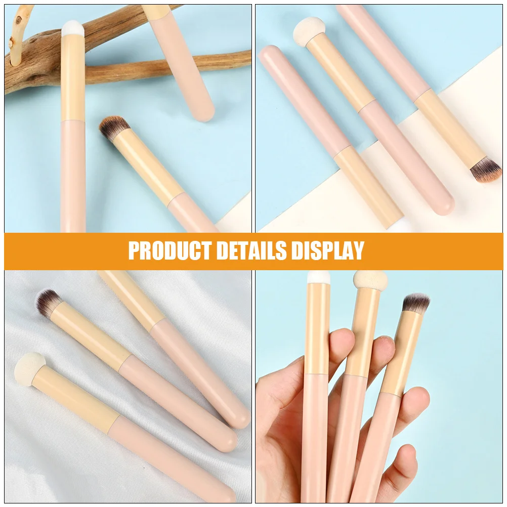 Brosse éponge anti-cernes, applicateur de maquillage à tête souple, mélange polyvalent sous les yeux, applicateur de maquillage pour le visage, 3 pièces