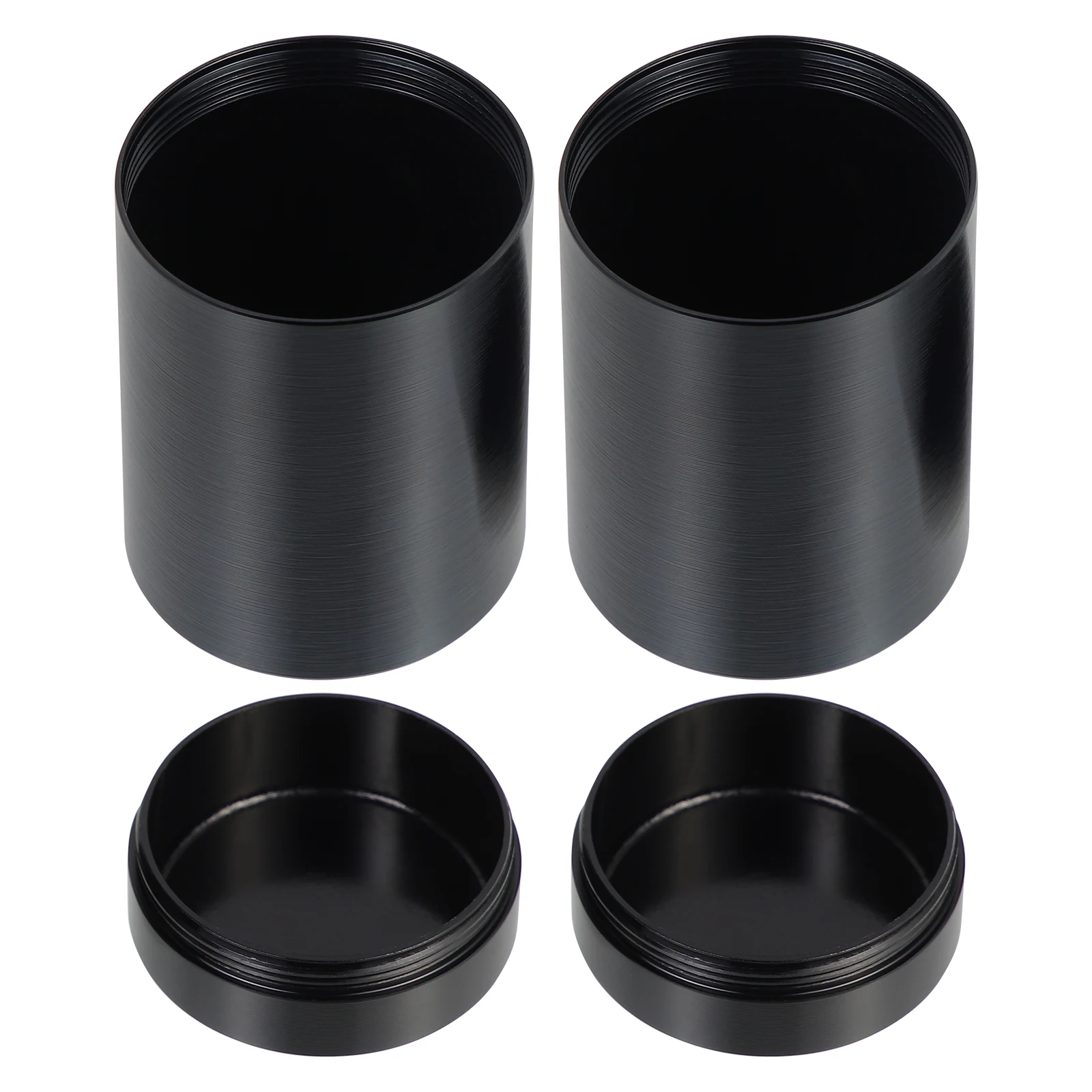 

2Pcs Small Tea Holder Tightly Sealed Creative Metal Canister for Tea Leaves Coffee Beans Dry Goods Home Use Storage Container