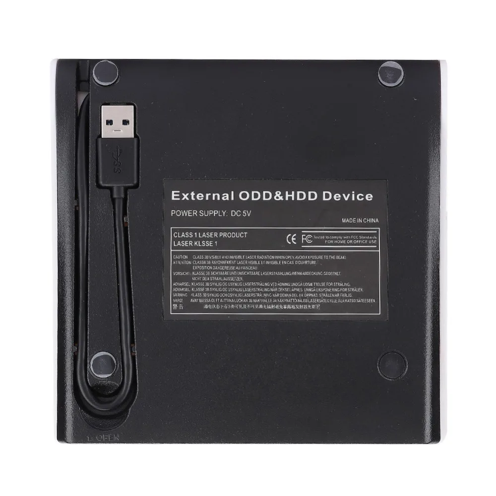Portable 9.5mm External CD DVD Drive Slim Plug and Play CD Burner USB 3.0 Black External CD Drive Data Backup