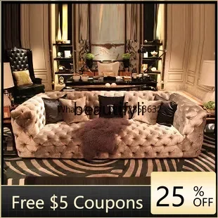 

FF European classical sofa post-modern three-person sofa