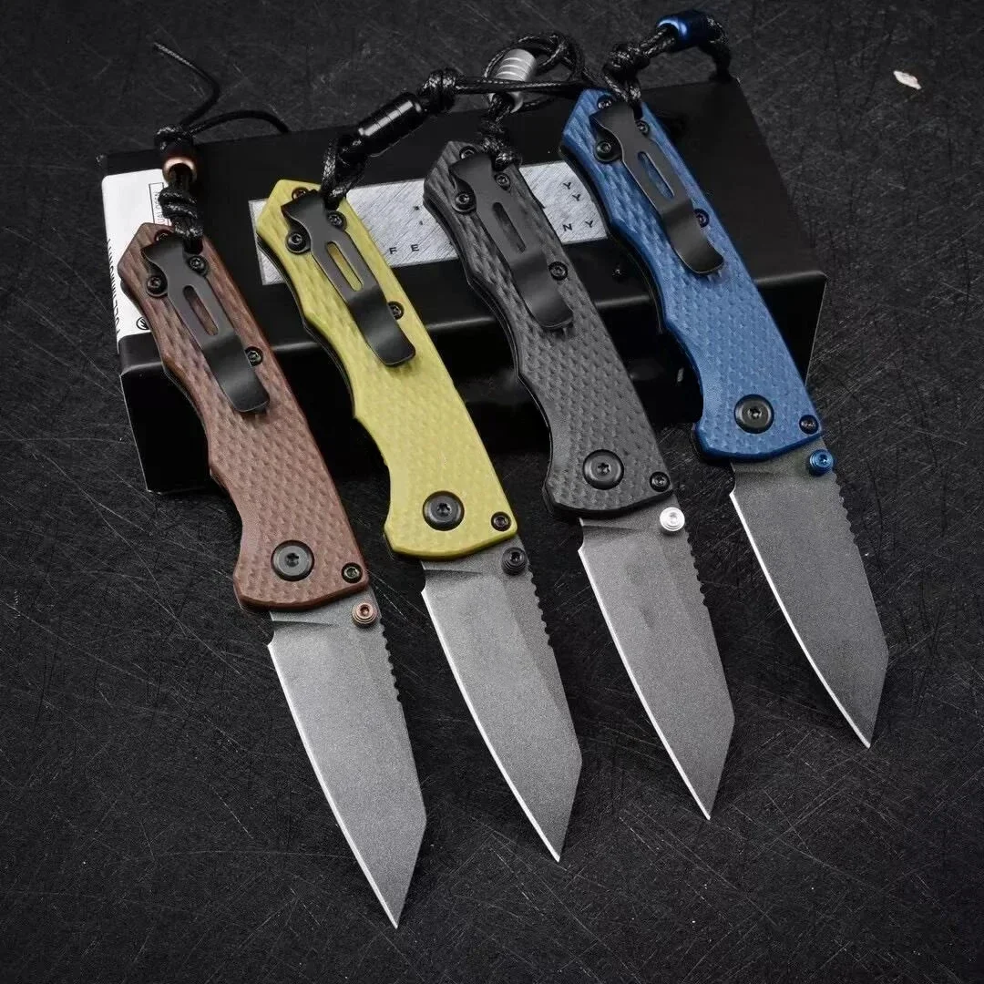 BM 290BK Mini Folding Knife 2.36'' M4 Steel Blade Aviation Aluminum Handle Outdoor Camping Tactical Pocket Knife Pocket Clip