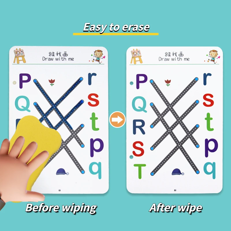 Magical Tracing Workbook Reusable Calligraphy Copybook Practice Drawing Book Toddler Learning Children Montessori Drawing Toy