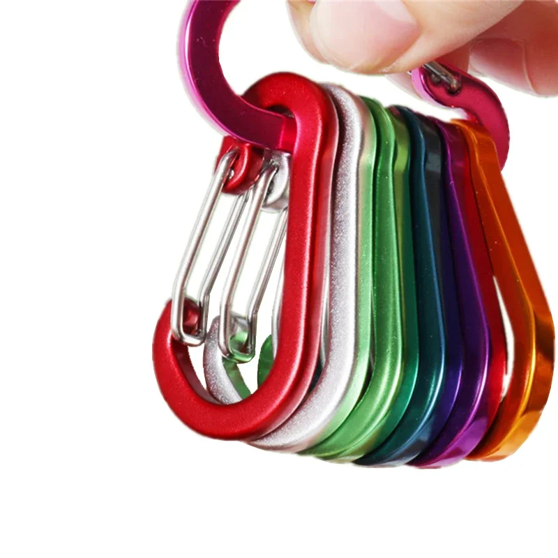 3PCS Small Carabiner Clips S Type Mini Keychain Hook Anti-Theft Outdoor Camping Backpack Buckle Key-Lock Fishing Acessories Tool