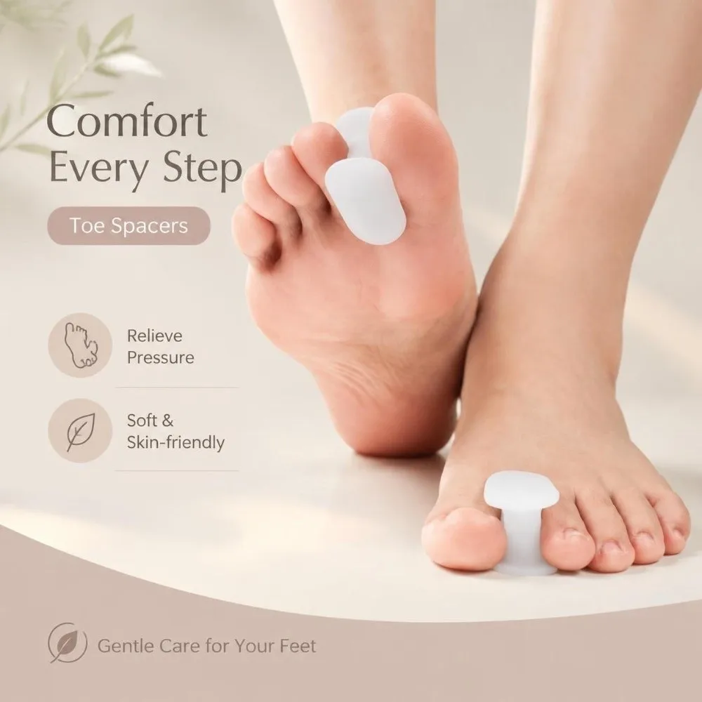 1 Pair Moisture Resistant Big Toe Separator Soft Flexible I-Shaped Structure Toe Spacer SEBS Skin Friendly