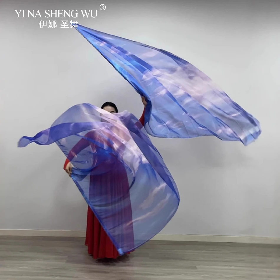 1 زوج اكسسوارات الرقص الشرقي الرقص العلم 160*110 سنتيمتر التدرج اللون FeatherFlags للكبار النساء مرحلة الأداء ممارسة الدعائم