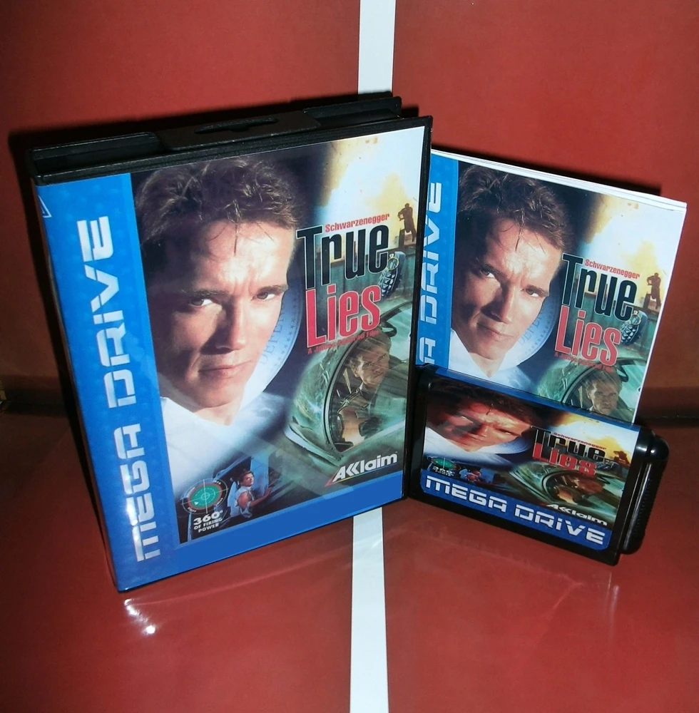 New Arrival True Lies 16bit MD Game Card With Retail Box & Manual Book For Sega Mega Drive/ Genesis