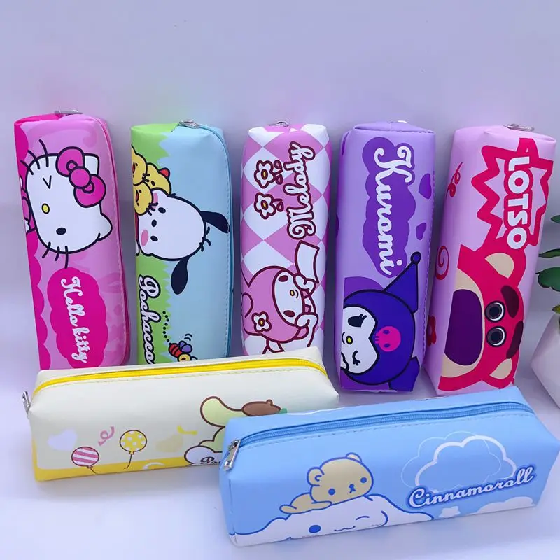 Sanrio Hello Kitty Pencil Case Cartoon Pu Storage Bag Cute Large Capacity Students Pencil Case Kawaii Child Girls Holiday Gifts