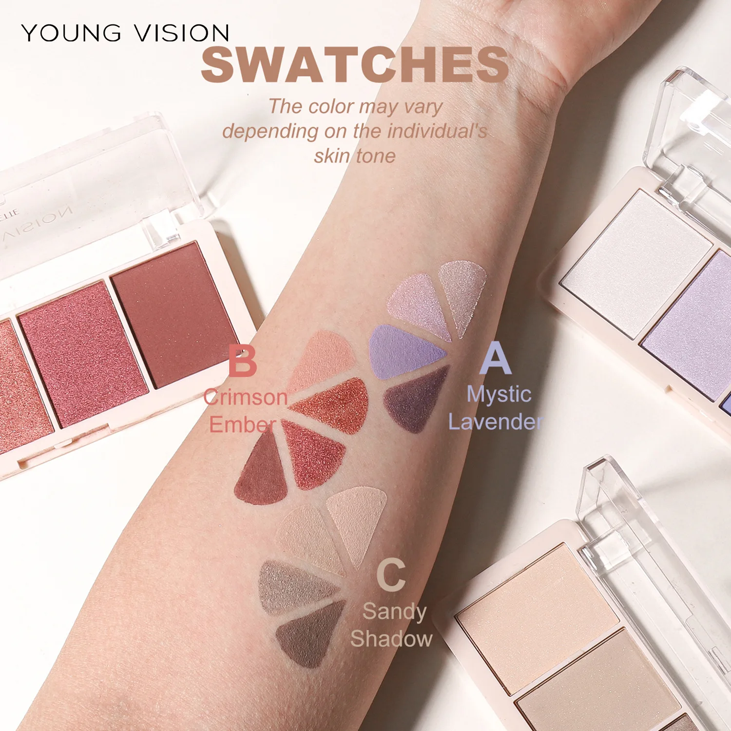 YOUNG VISION 4 Color Eyeshadow Palette Earth Tone Fine Shimmer Eyeshadow Repairing High-gloss Facial Makeup Palette