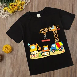 cartoon car Undertale Shirt excavator Print crane T-shirt Boy Girl Hipster Hip Hop Tshirt Cool Short Sleeve T shirt Unisex Tee