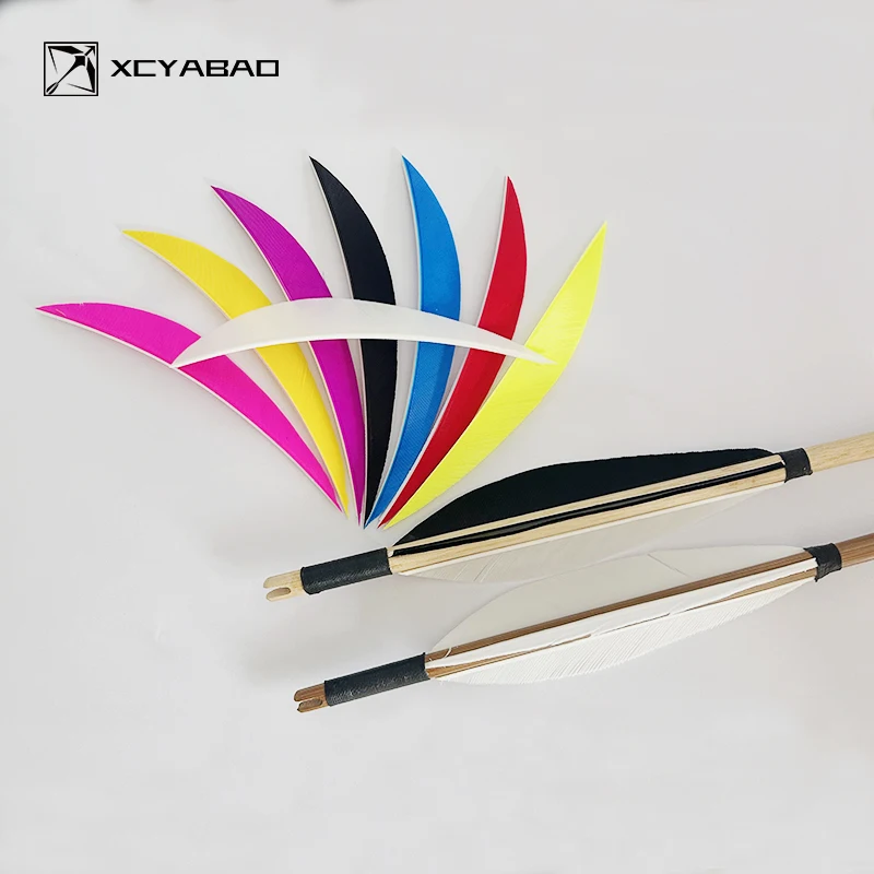 

50pcs 5Inch Turkey Arrow Feathers DIY Fletching Right Wing Shuttle Shape Archery Carbon Bamboo Wooden Arrow Fletching