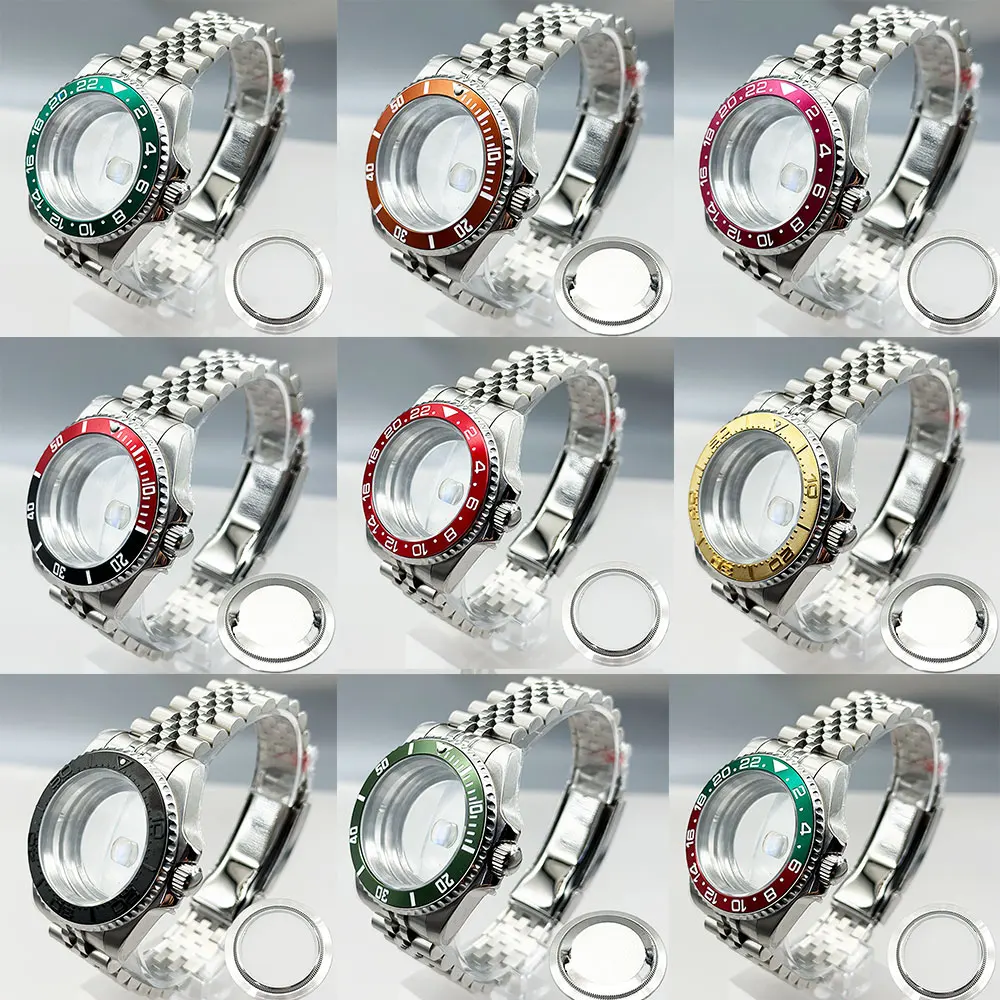 8215 NH34 watch Case 40MM Watch Accessories With Strap Sapphire Crystal Waterproof For GMT NH35 NH34 Movement 28.5 Dial