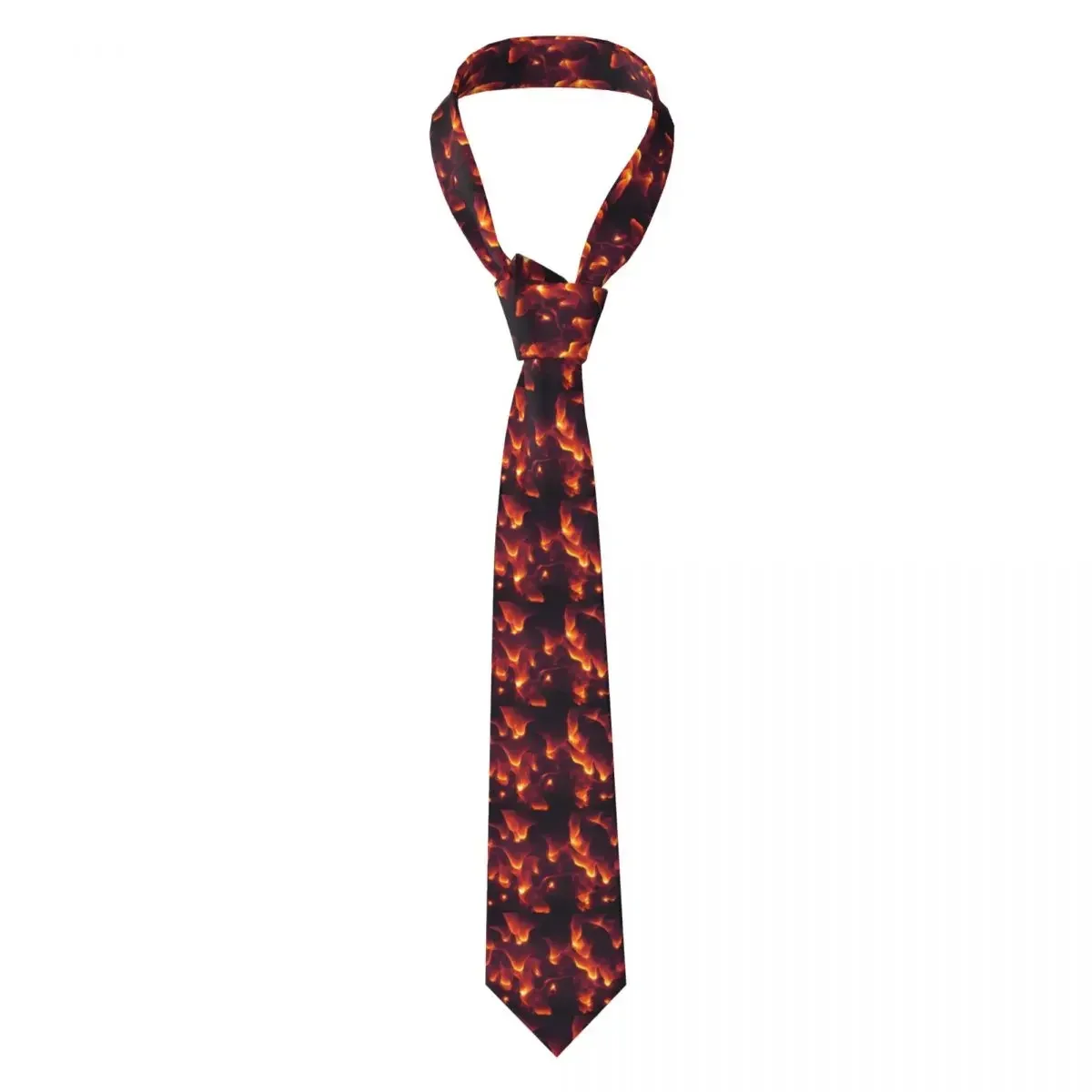 

Mens Tie Slim Skinny Flames Necktie Fashion Free Style Tie for Party Wedding