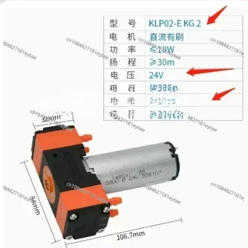 KLP02 700ml/min High-pressure 24V electric double head DC motor 12V self-priming mini brushed diaphragm pump milk