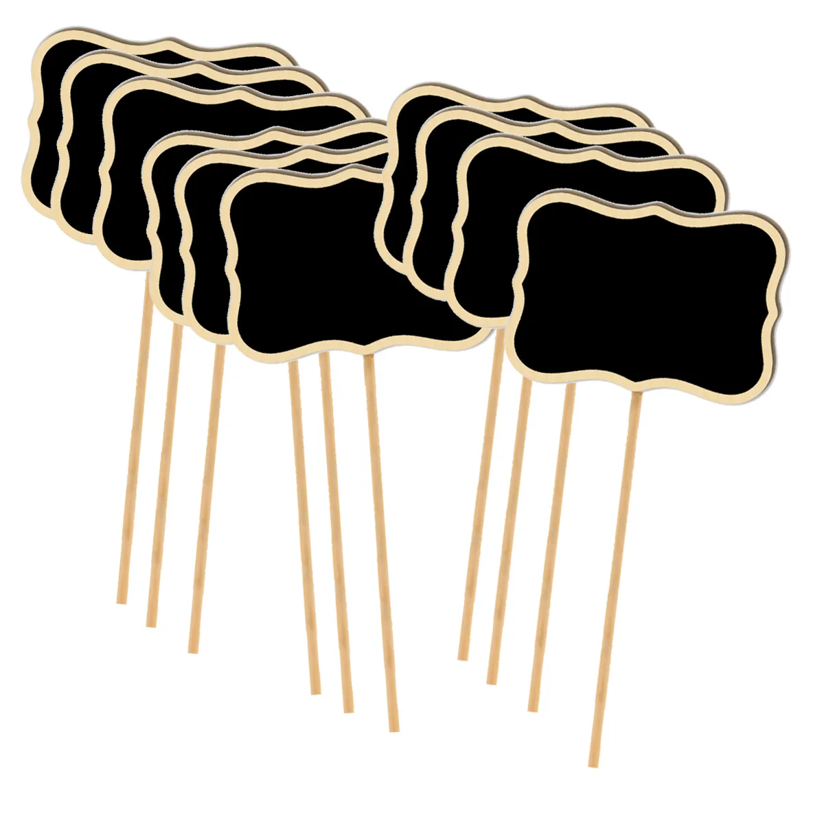 20 قطعة السبورة الصغيرة القبعات العالية علامات خشبية حديقة النبات العلامات حفل زفاف ديكور أسود صغير السبورة القبعات العالية #5