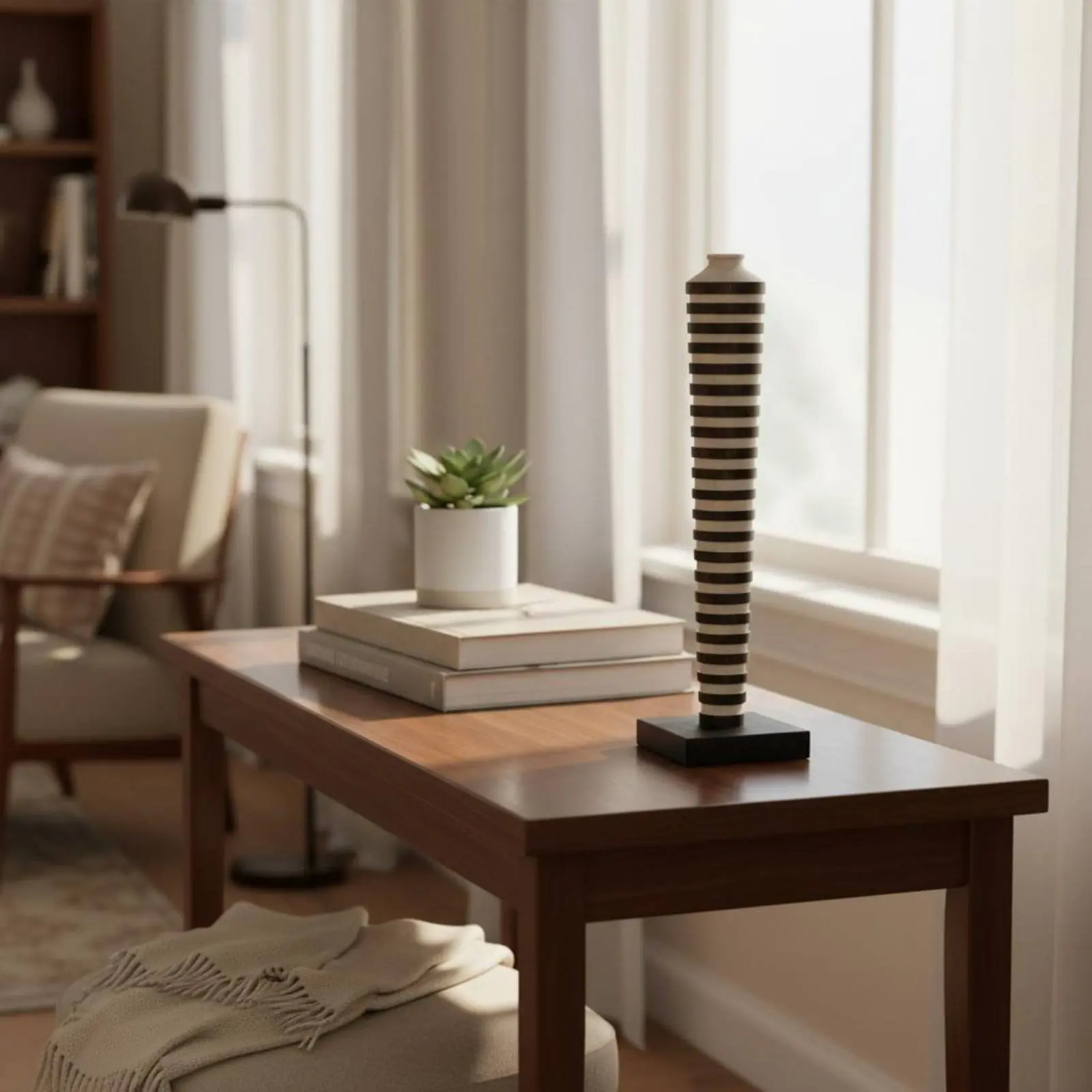 Jarrón alto de madera hecho a mano - Decoración para gatos y perros