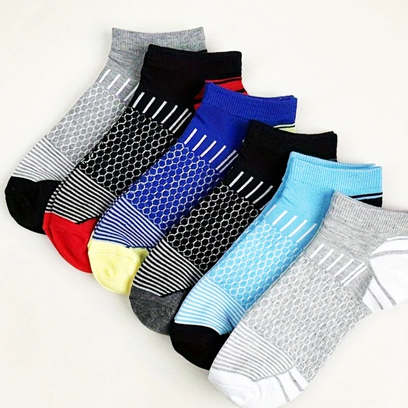 New Men\'s Cushioned Ankle Socks Low Cut Athletic Socks Sports And Leisure Waist Design Running Cycling Hiking Socks 5Pairs