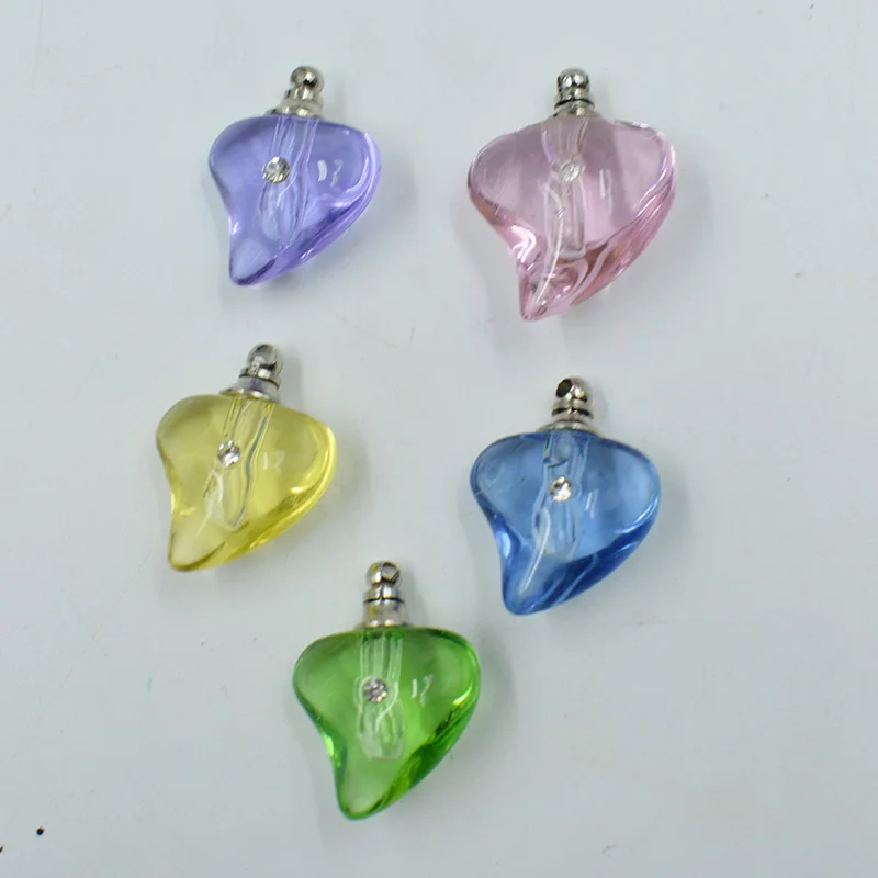 NEW !  200pcs MINI pink color heart Pendant/vials *perfume bottle Rice charm