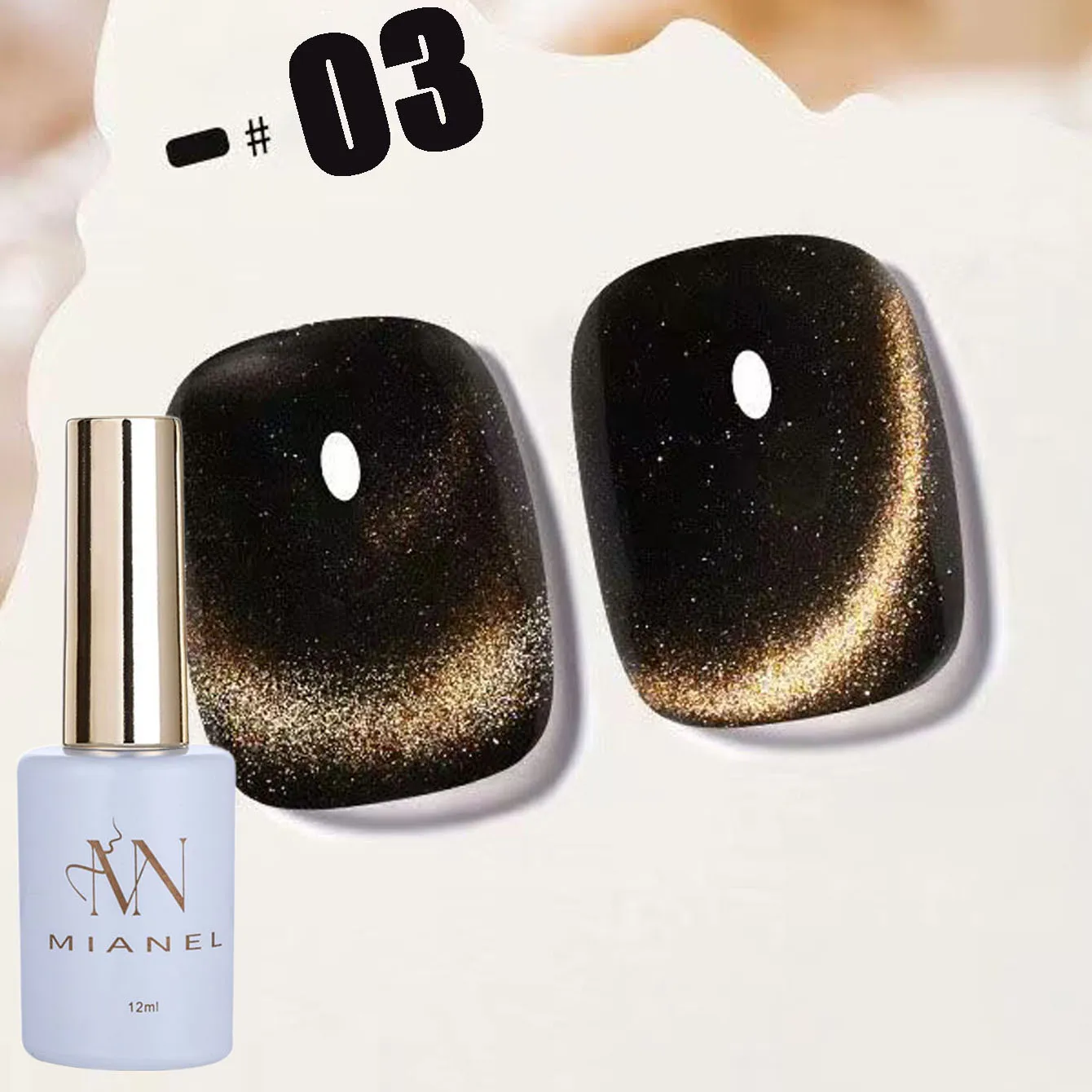 12 مللي 1 قطعة عيد الميلاد الخريف مبيعا أسود براون اللون سبج الذهب كريستال القط العين هلام البولندية مسمار الأحمر صالون الأظافر استخدام #5