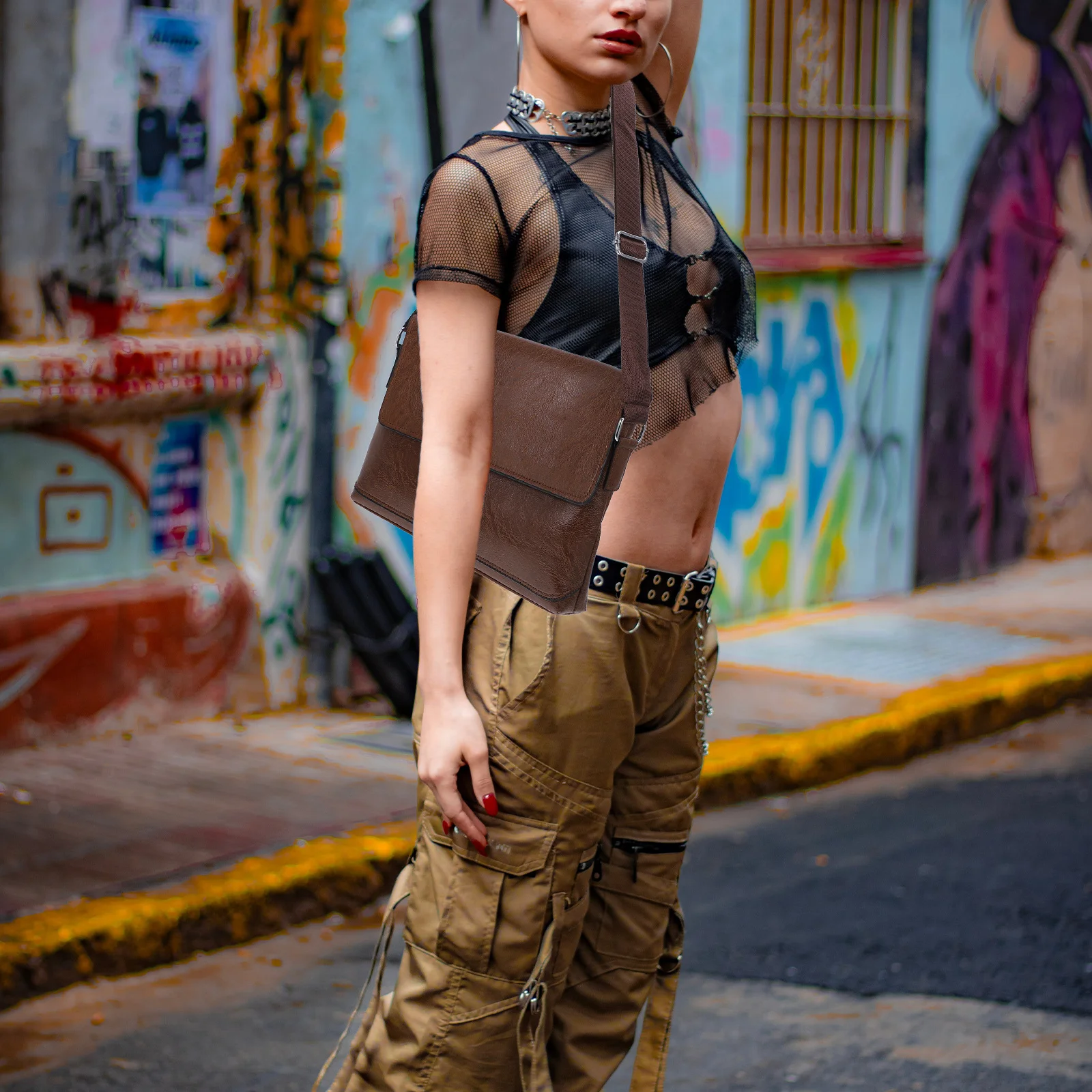 

Светло-коричневая сумка через плечо из искусственной кожи, мужская модная сумка на плечо, многофункциональная сумка для хранения, ежедневный дорожный портфель, кошелек, ключ