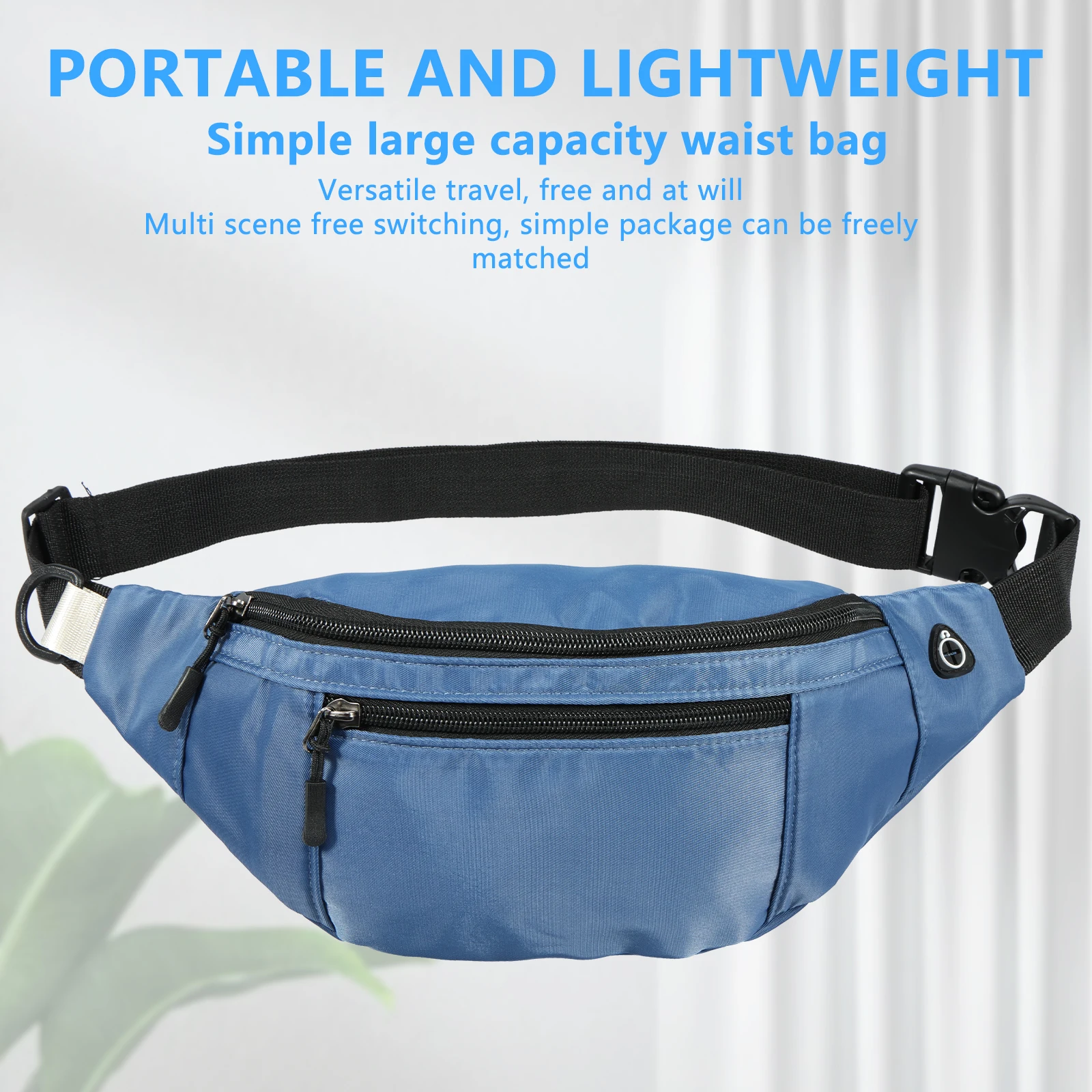 Crossbody Fanny Pack Large Capacity Waist Bag with Hidden Zipper Pockets Waterproof Oxford Cloth Adjustable Strap Fanny Packs