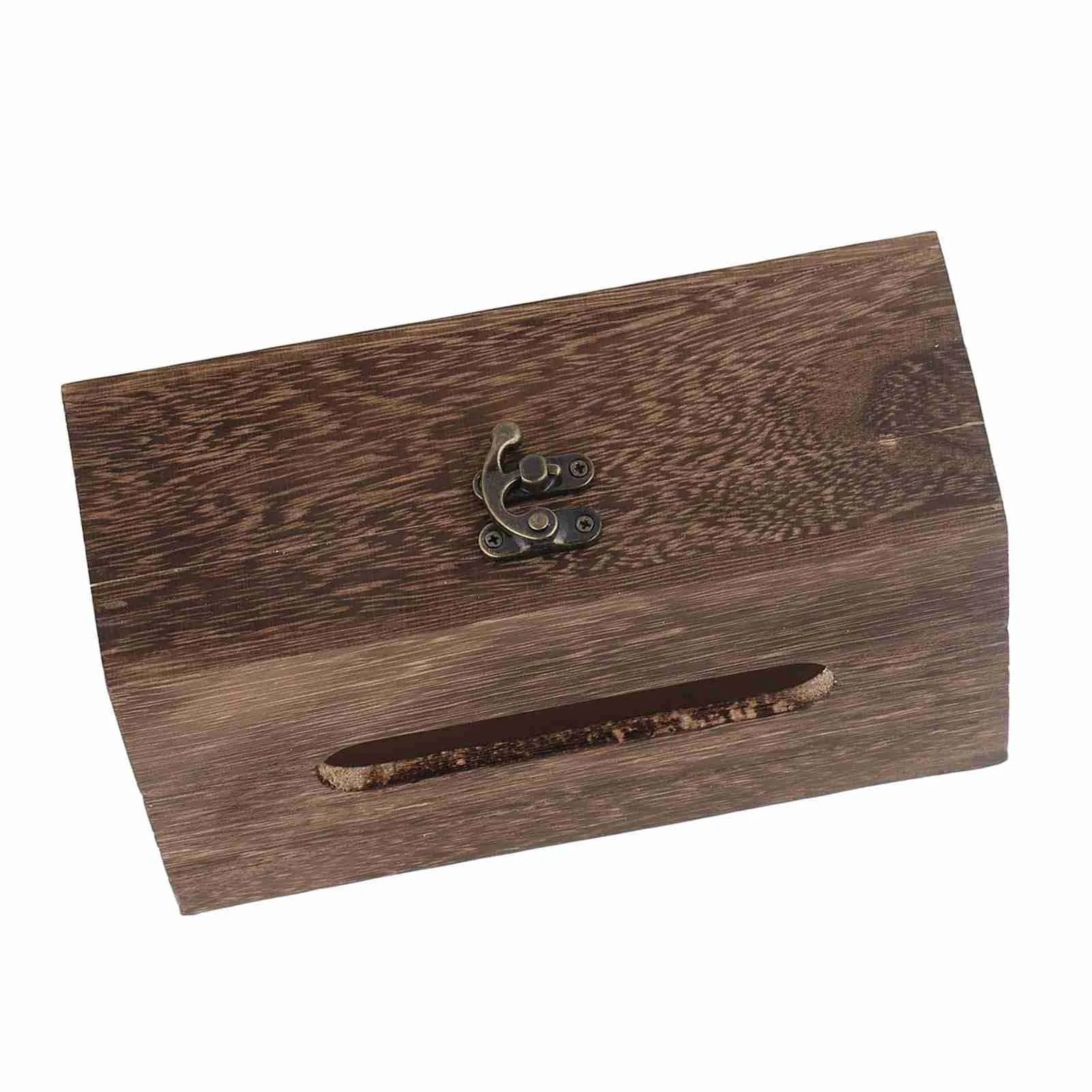 1Pc Wooden Retro Tissue Box Paper Napkin Holder Case Home Car Decor #1 22*12*10cm