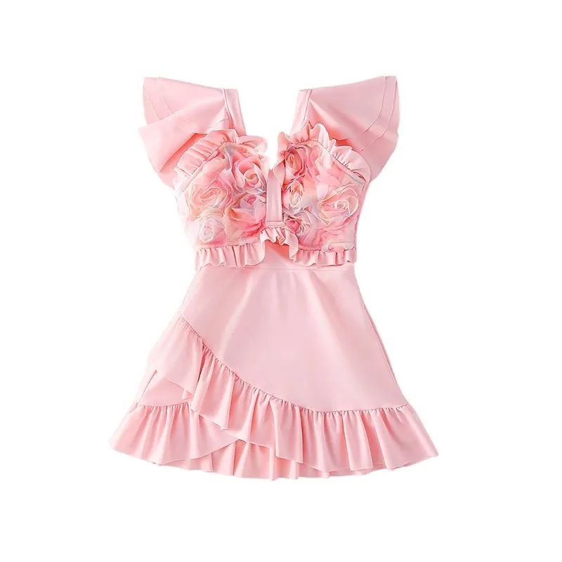 

Girls Swimming Wear Kids One Piece Swimsuit Tween Girls Swimwear Child Beach Vocation Swimming Suit Toddler Girls Ages 4-14Years