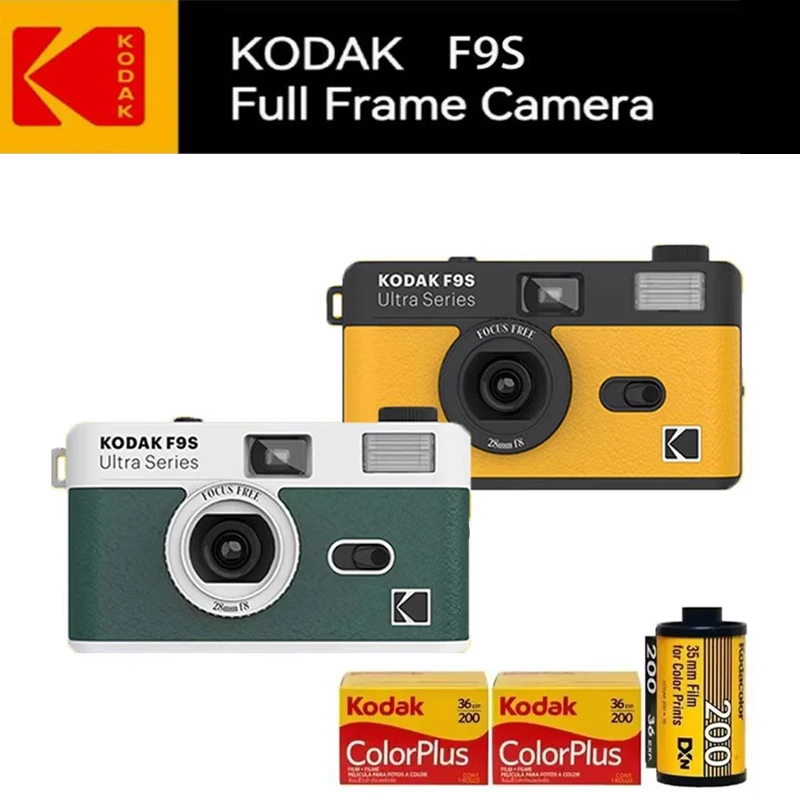 Kodak F9s Ultra Camera 135mm Original Retro Camera Film 35mm Film With Flash Manual Non-Disposable Camera Reusable Replaceable