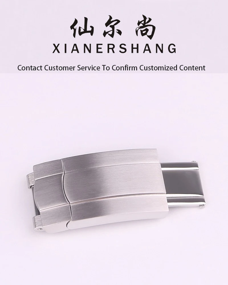 XIANERSHANG Men Custom R-olex Oyster Perpetual Watch Clasp 16MM Concave Logo Folding Buckle Stainless Steel Folding Watch Buckle