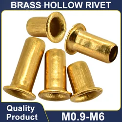 Brass Hollow Rivet GB876 M0.9 M1.3 M1.5 M1.7 M2 M2.3 M2.5 M3 M3.5 M4 M5 M6 Copper Hollow Rivet Circuit Board PCB vias nails